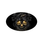 Art Fiction Black Skeletons Skull Smoke Sticker Oval (10 pack) Front