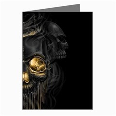 Art Fiction Black Skeletons Skull Smoke Greeting Cards (pkg Of 8) by Ket1n9