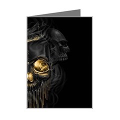 Art Fiction Black Skeletons Skull Smoke Mini Greeting Card by Ket1n9