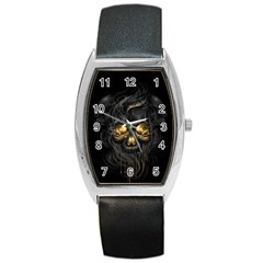 Art Fiction Black Skeletons Skull Smoke Barrel Style Metal Watch by Ket1n9