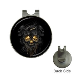 Art Fiction Black Skeletons Skull Smoke Hat Clips With Golf Markers by Ket1n9