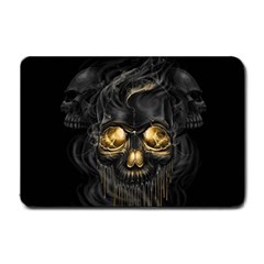 Art Fiction Black Skeletons Skull Smoke Small Doormat by Ket1n9