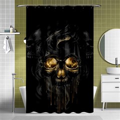 Art Fiction Black Skeletons Skull Smoke Shower Curtain 48  X 72  (small)  by Ket1n9