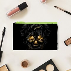 Art Fiction Black Skeletons Skull Smoke Cosmetic Bag (xs) by Ket1n9