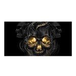 Art Fiction Black Skeletons Skull Smoke Satin Wrap 35  x 70  Front