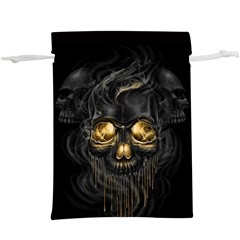 Art Fiction Black Skeletons Skull Smoke Lightweight Drawstring Pouch (xl) by Ket1n9