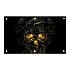 Art Fiction Black Skeletons Skull Smoke Banner And Sign 5  X 3  by Ket1n9