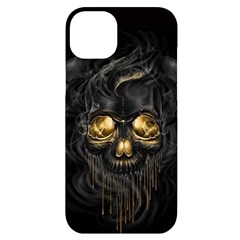 Art Fiction Black Skeletons Skull Smoke Iphone 14 Plus Black Uv Print Case