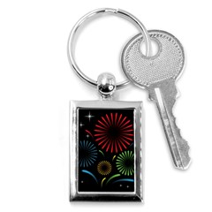 Fireworks With Star Vector Key Chain (rectangle) by Ket1n9