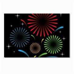 Fireworks With Star Vector Postcards 5  X 7  (pkg Of 10) by Ket1n9