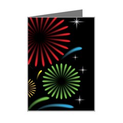 Fireworks With Star Vector Mini Greeting Card by Ket1n9