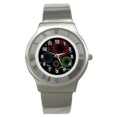 Fireworks With Star Vector Stainless Steel Watch by Ket1n9