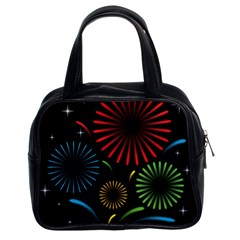 Fireworks With Star Vector Classic Handbag (two Sides) by Ket1n9