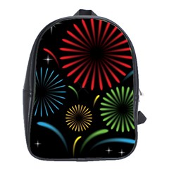 Fireworks With Star Vector School Bag (xl) by Ket1n9