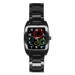 Fireworks With Star Vector Stainless Steel Barrel Watch by Ket1n9