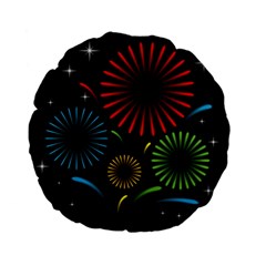 Fireworks With Star Vector Standard 15  Premium Flano Round Cushions by Ket1n9