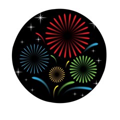 Fireworks With Star Vector Mini Round Pill Box (pack Of 3) by Ket1n9