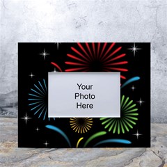 Fireworks With Star Vector White Tabletop Photo Frame 4 x6  by Ket1n9