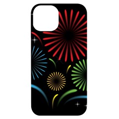 Fireworks With Star Vector Iphone 14 Black Uv Print Case by Ket1n9