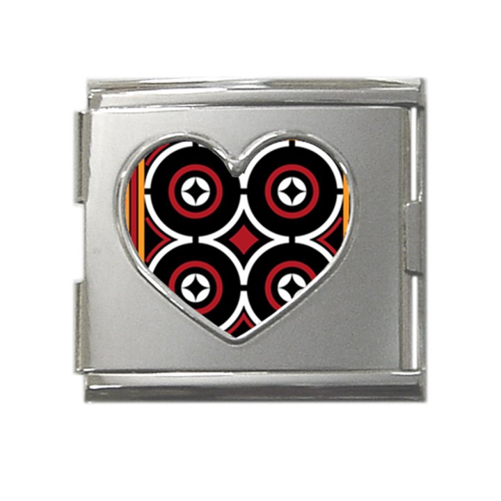 Toraja Pattern Ne limbongan Mega Link Heart Italian Charm (18mm)