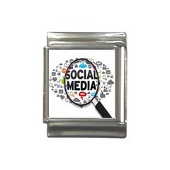 Social Media Computer Internet Typography Text Poster Italian Charm (13mm) by Ket1n9