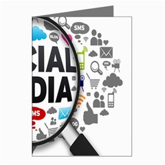 Social Media Computer Internet Typography Text Poster Greeting Cards (pkg Of 8) by Ket1n9