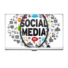 Social Media Computer Internet Typography Text Poster Business Card Holder by Ket1n9