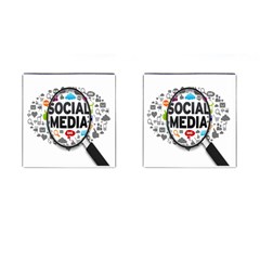 Social Media Computer Internet Typography Text Poster Cufflinks (square) by Ket1n9