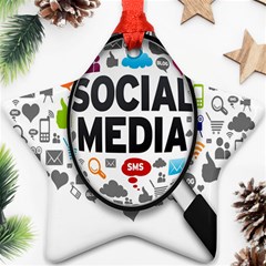 Social Media Computer Internet Typography Text Poster Star Ornament (two Sides) by Ket1n9