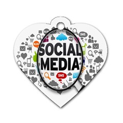 Social Media Computer Internet Typography Text Poster Dog Tag Heart (two Sides)