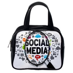 Social Media Computer Internet Typography Text Poster Classic Handbag (one Side) by Ket1n9