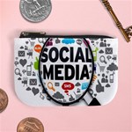 Social Media Computer Internet Typography Text Poster Mini Coin Purse Front