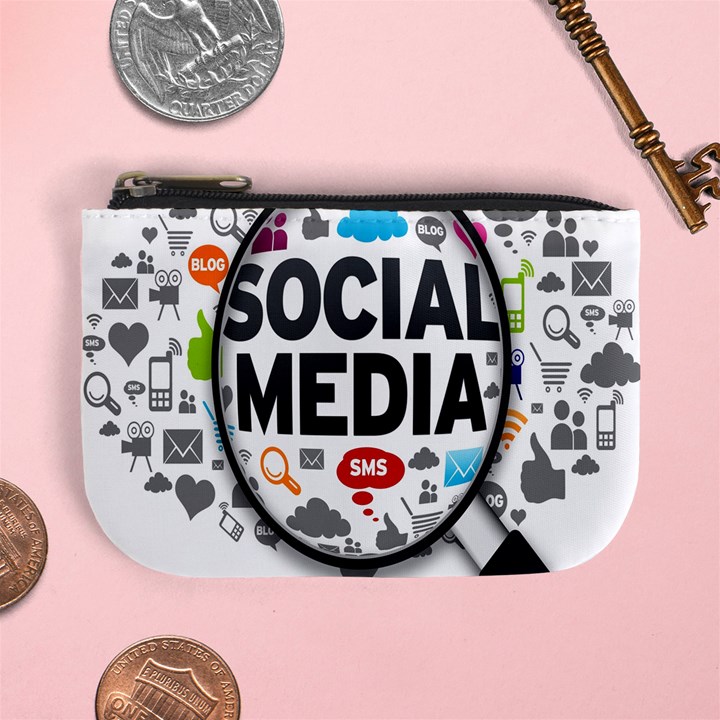 Social Media Computer Internet Typography Text Poster Mini Coin Purse