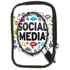 Social Media Computer Internet Typography Text Poster Compact Camera Leather Case by Ket1n9