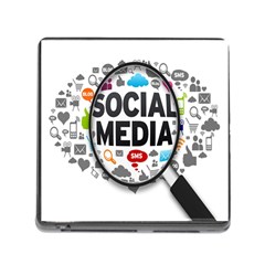 Social Media Computer Internet Typography Text Poster Memory Card Reader (square 5 Slot) by Ket1n9