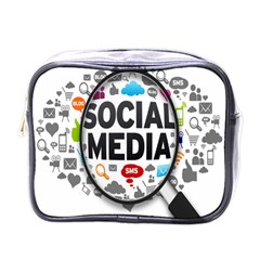 Social Media Computer Internet Typography Text Poster Mini Toiletries Bag (one Side) by Ket1n9