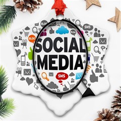 Social Media Computer Internet Typography Text Poster Ornament (snowflake) by Ket1n9