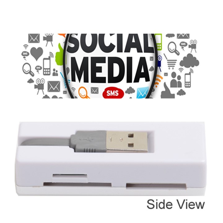 Social Media Computer Internet Typography Text Poster Memory Card Reader (Stick)