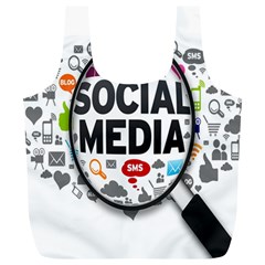 Social Media Computer Internet Typography Text Poster Full Print Recycle Bag (xl) by Ket1n9