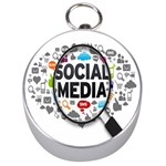 Social Media Computer Internet Typography Text Poster Silver Compasses Front