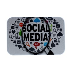 Social Media Computer Internet Typography Text Poster Open Lid Metal Box (silver)   by Ket1n9