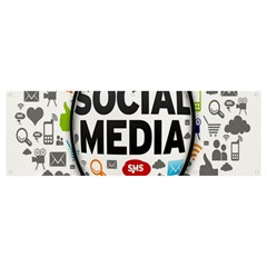 Social Media Computer Internet Typography Text Poster Banner And Sign 12  X 4  by Ket1n9