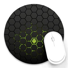 Green Android Honeycomb Gree Round Mousepad