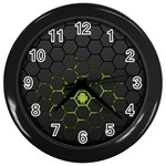 Green Android Honeycomb Gree Wall Clock (Black) Front