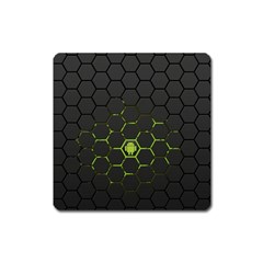 Green Android Honeycomb Gree Square Magnet by Ket1n9