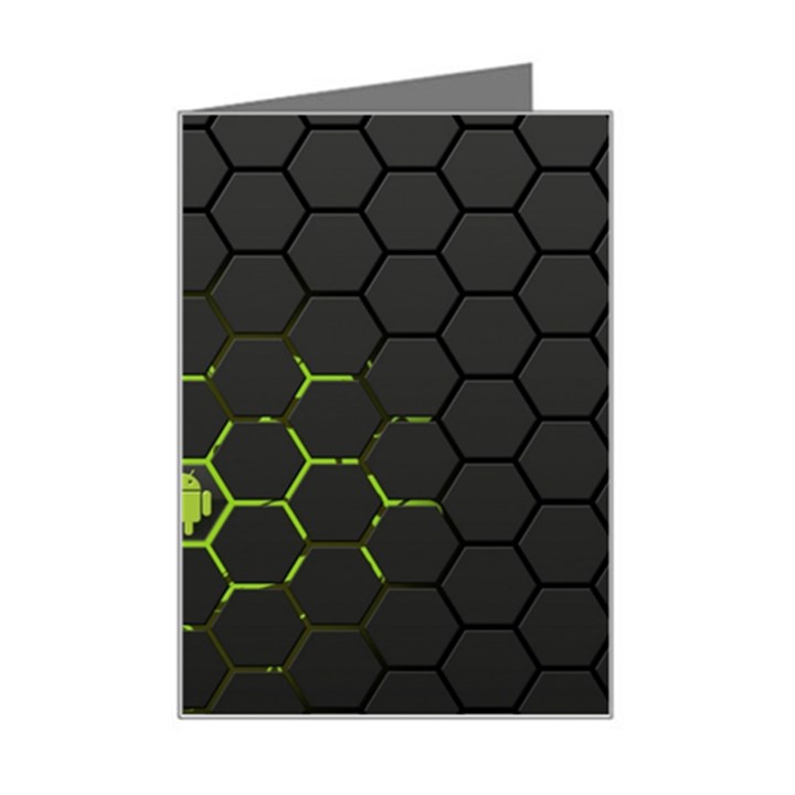 Green Android Honeycomb Gree Mini Greeting Card