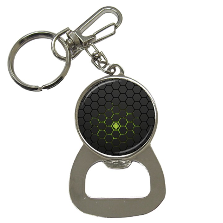 Green Android Honeycomb Gree Bottle Opener Key Chain