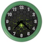 Green Android Honeycomb Gree Color Wall Clock Front