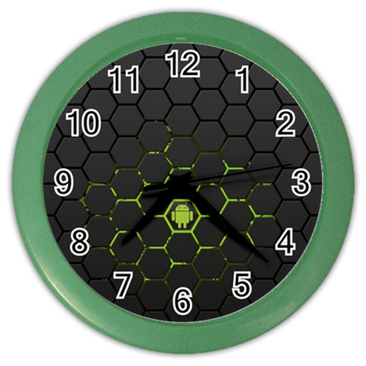 Green Android Honeycomb Gree Color Wall Clock