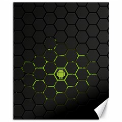 Green Android Honeycomb Gree Canvas 11  x 14 